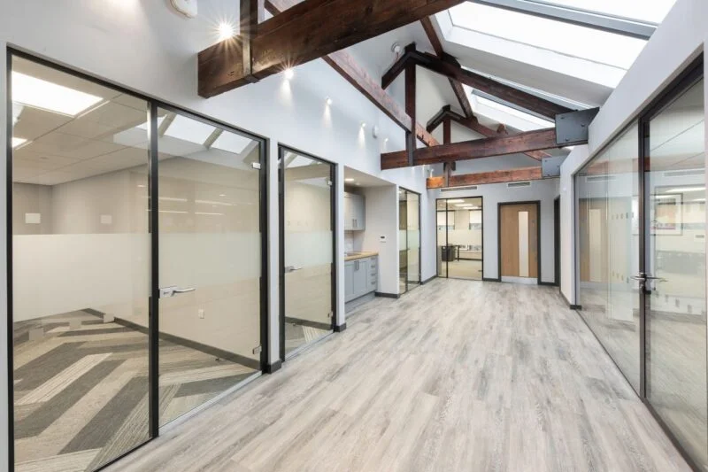 The Stables hall way leading to sun room area. 