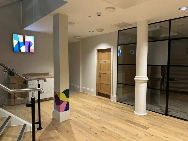 The Stables hall way leading to sun room area. 